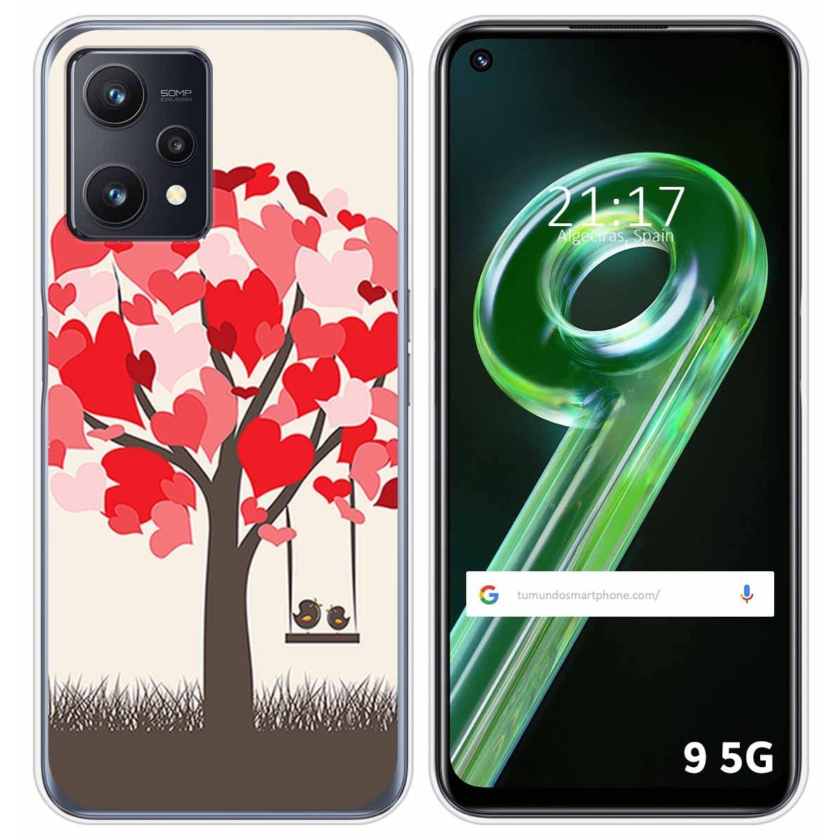 Funda Silicona para Realme 9 5G diseño Pajaritos Dibujos