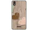 Funda Gel Tpu para Wiko Lenny4 Plus Diseño Corazones Madera Dibujos