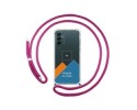 Personaliza tu Funda Colgante Transparente para Samsung Galaxy M23 5G con Cordon Rosa Fucsia Dibujo Personalizada