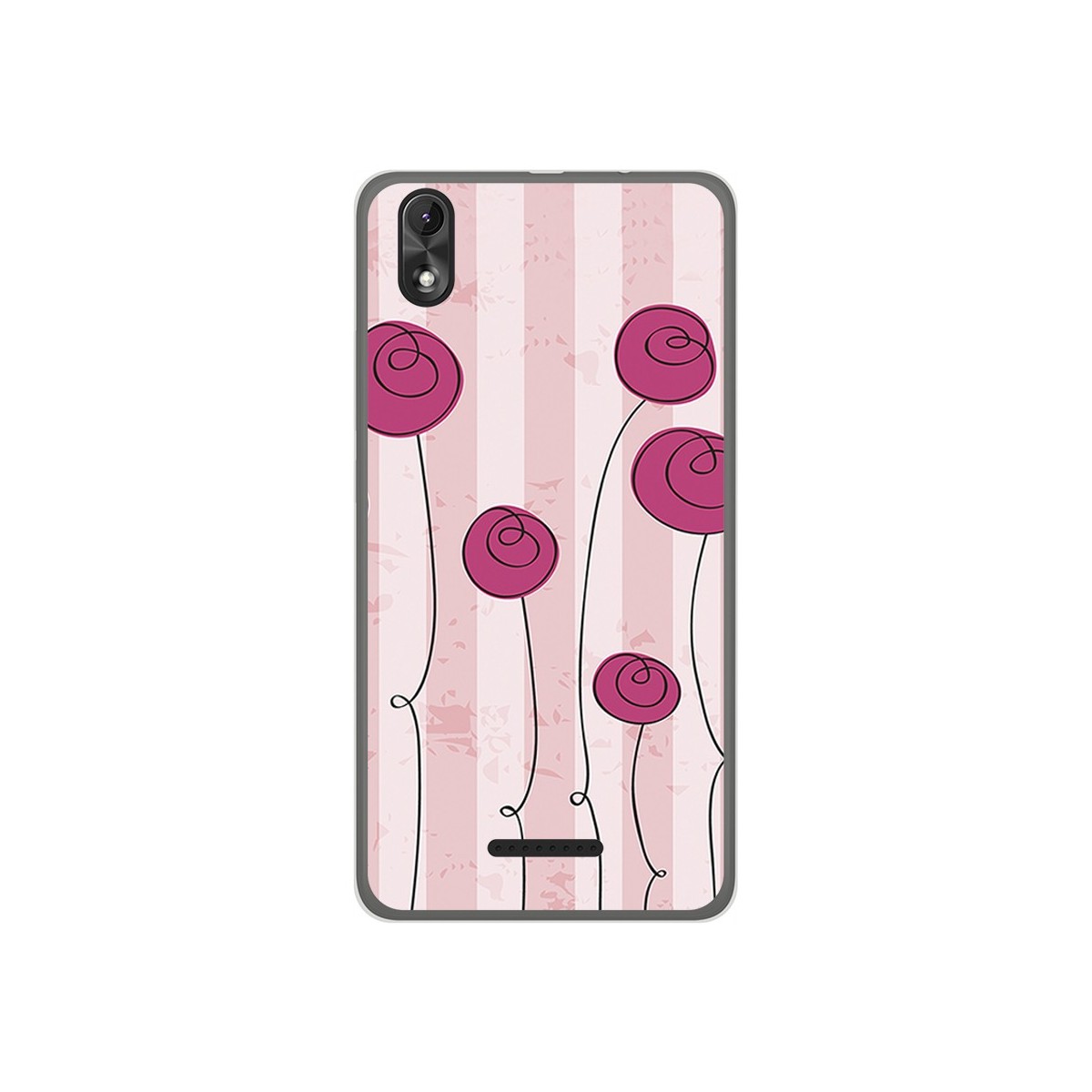 Funda Gel Tpu para Wiko Lenny4 Plus Diseño Flores Vintage Dibujos