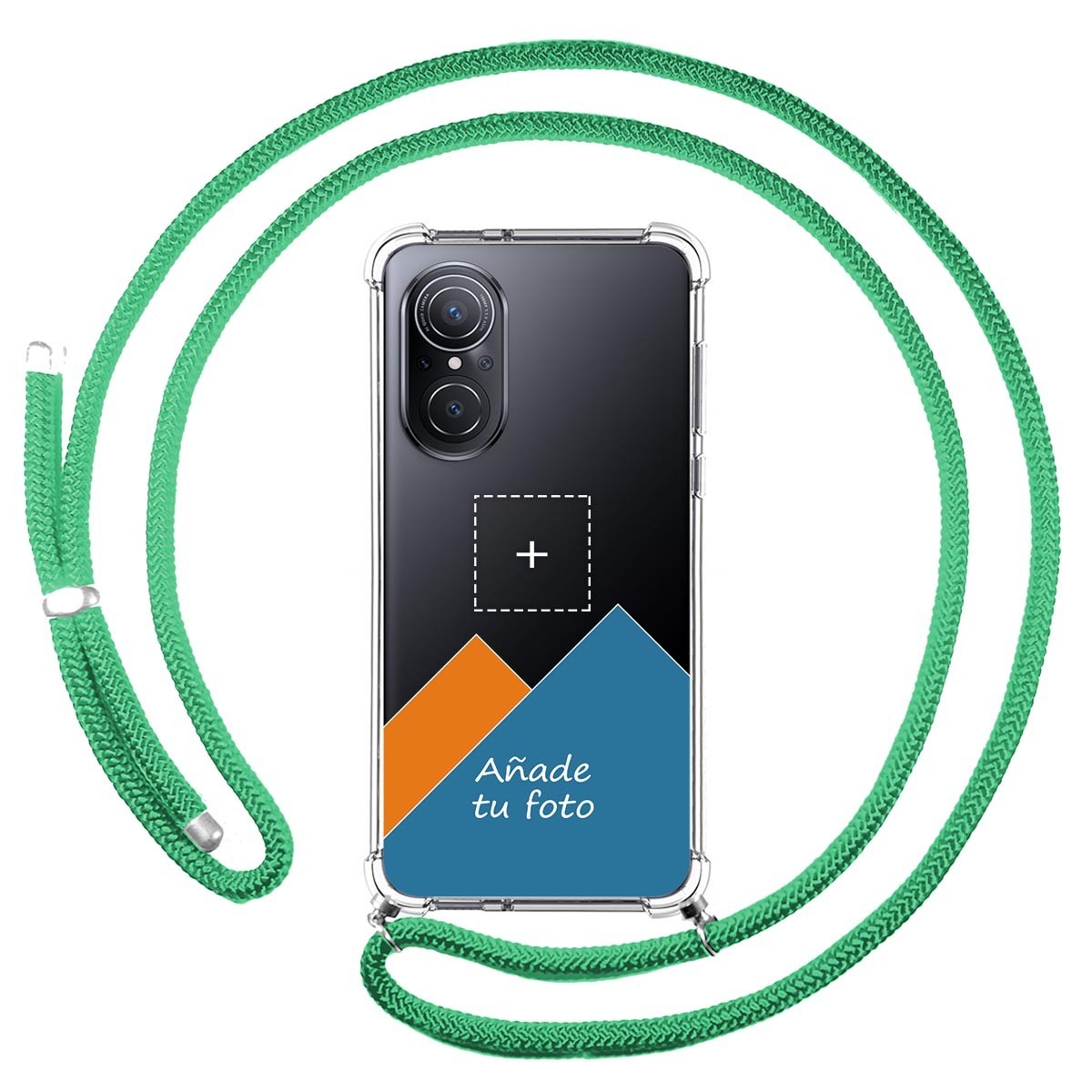 Personaliza tu Funda Colgante Transparente para Huawei Nova 9 SE con Cordon Verde Agua Dibujo Personalizada