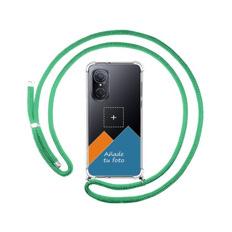 Personaliza tu Funda Colgante Transparente para Huawei Nova 9 SE con Cordon Verde Agua Dibujo Personalizada