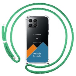 Personaliza tu Funda Colgante Transparente para Huawei Honor X8 con Cordon Verde Agua Dibujo Personalizada