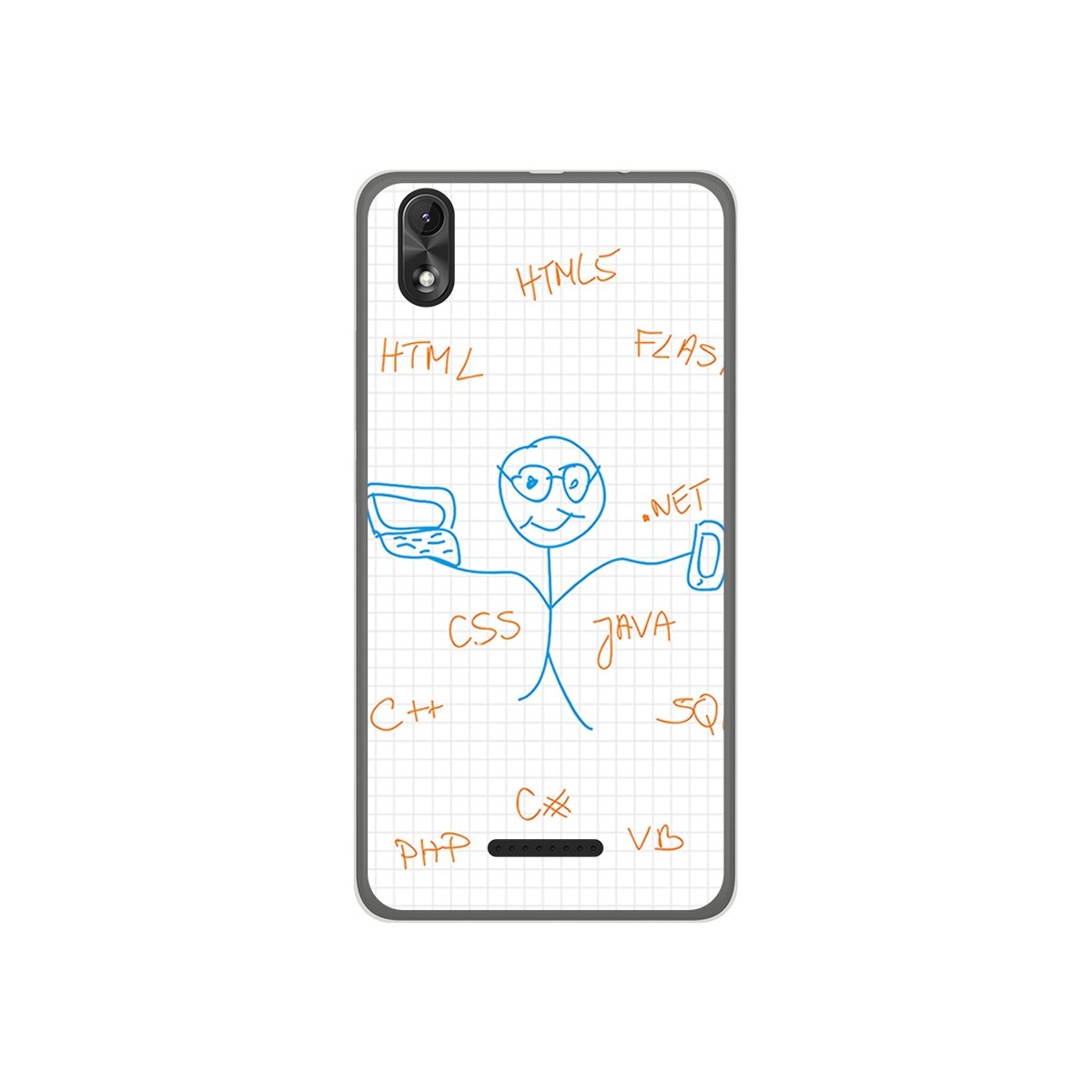Funda Gel Tpu para Wiko Lenny4 Plus Diseño Informatico Dibujos