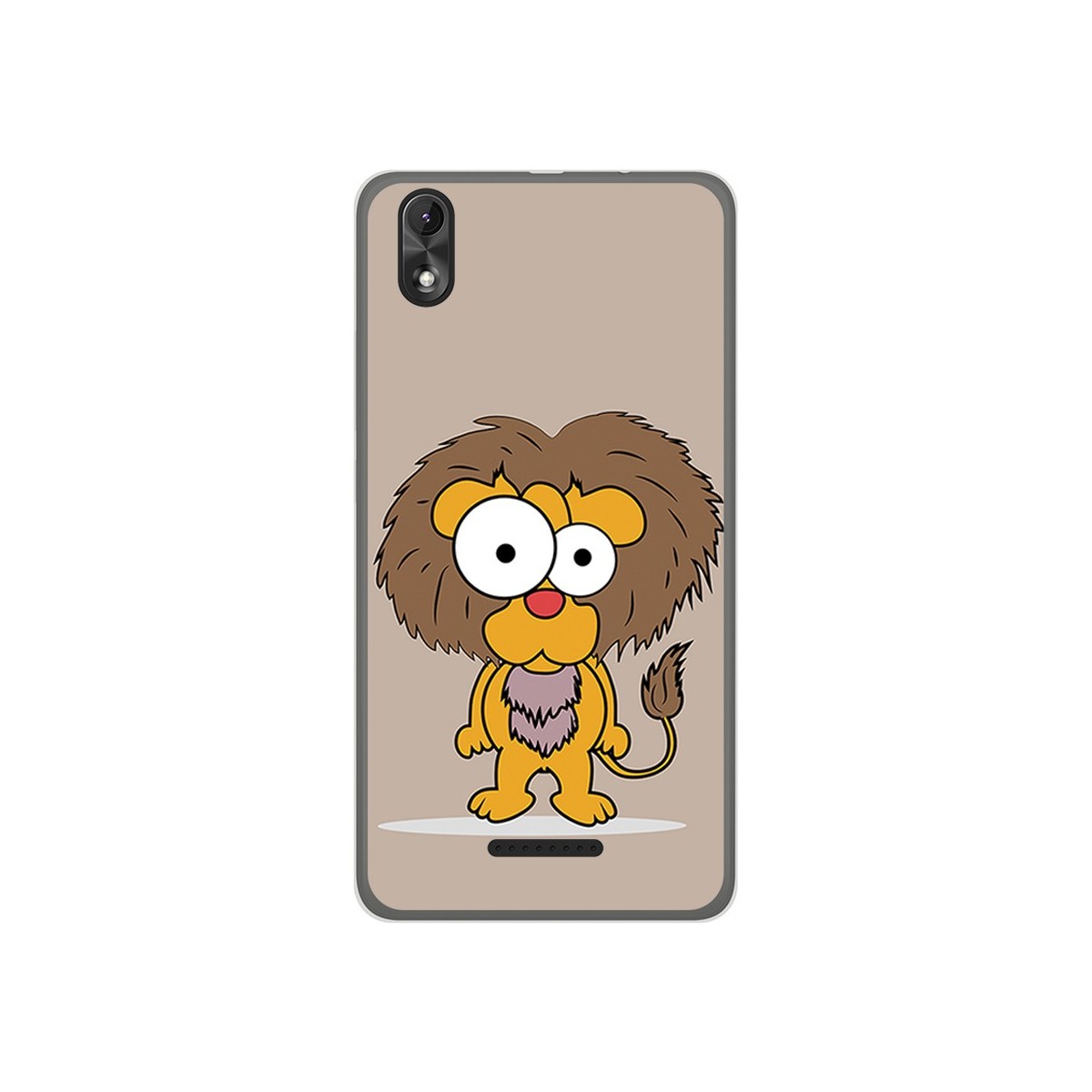 Funda Gel Tpu para Wiko Lenny4 Plus Diseño Leon Dibujos