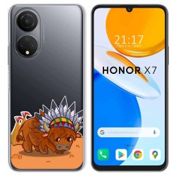 Funda Silicona Transparente para Huawei Honor X7 diseño Bufalo Dibujos