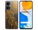 Funda Silicona Transparente para Huawei Honor X7 diseño Hojas Dibujos