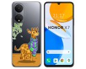 Funda Silicona Transparente para Huawei Honor X7 diseño Jirafa Dibujos