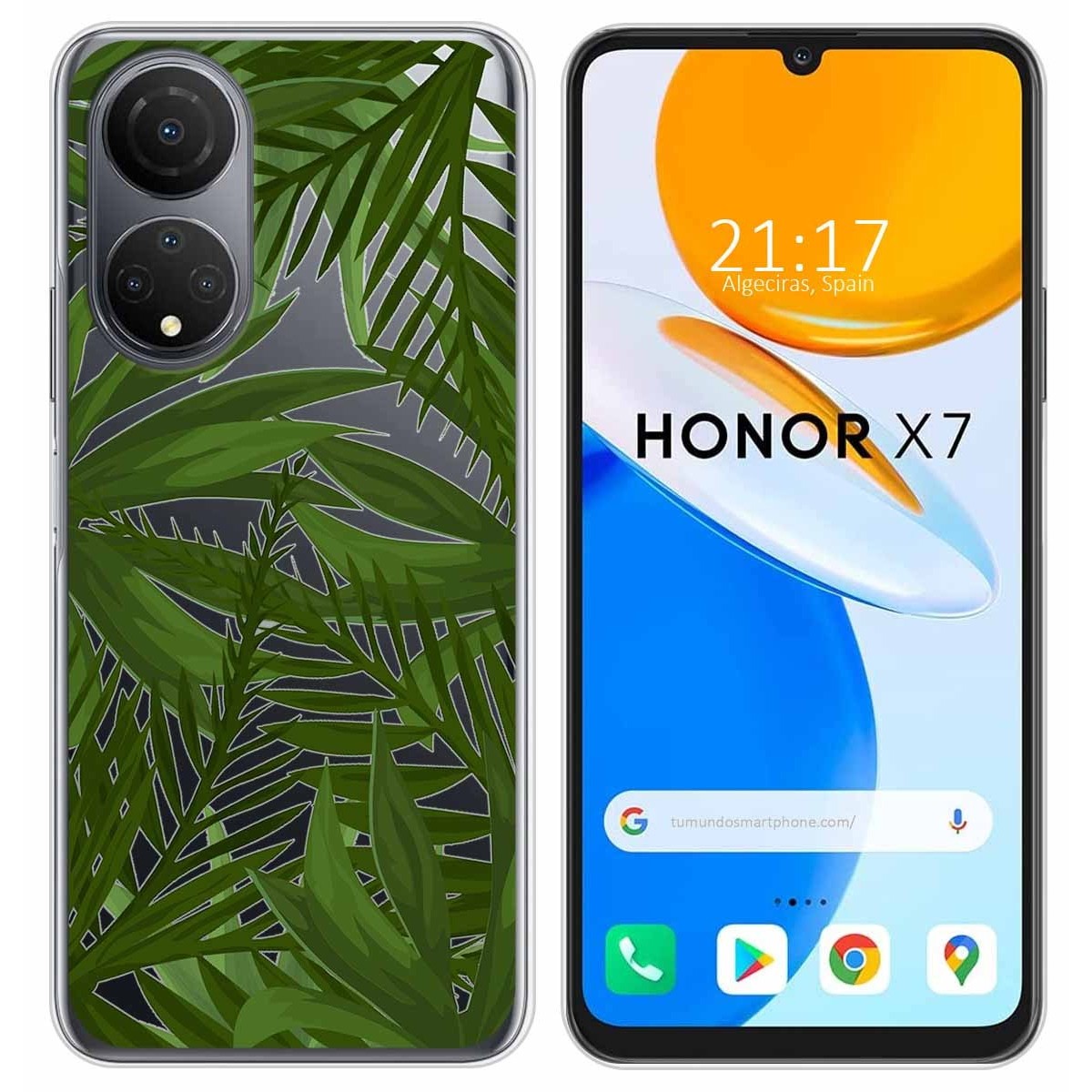 Funda Silicona Transparente para Huawei Honor X7 diseño Jungla Dibujos