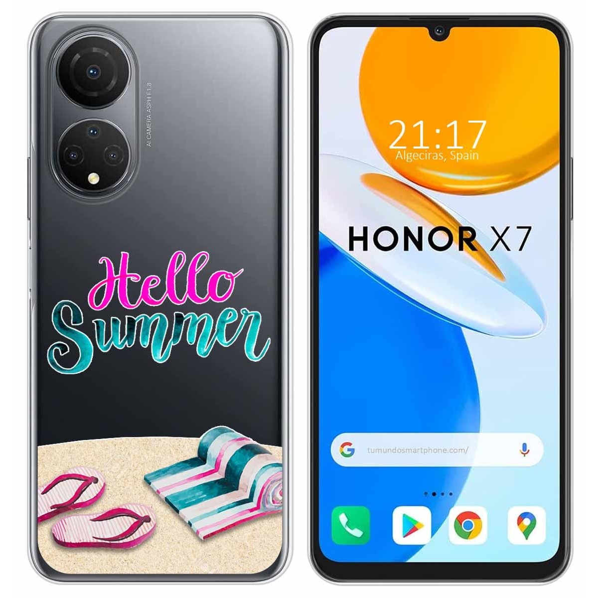 Funda Silicona Transparente para Huawei Honor X7 diseño Summer Dibujos