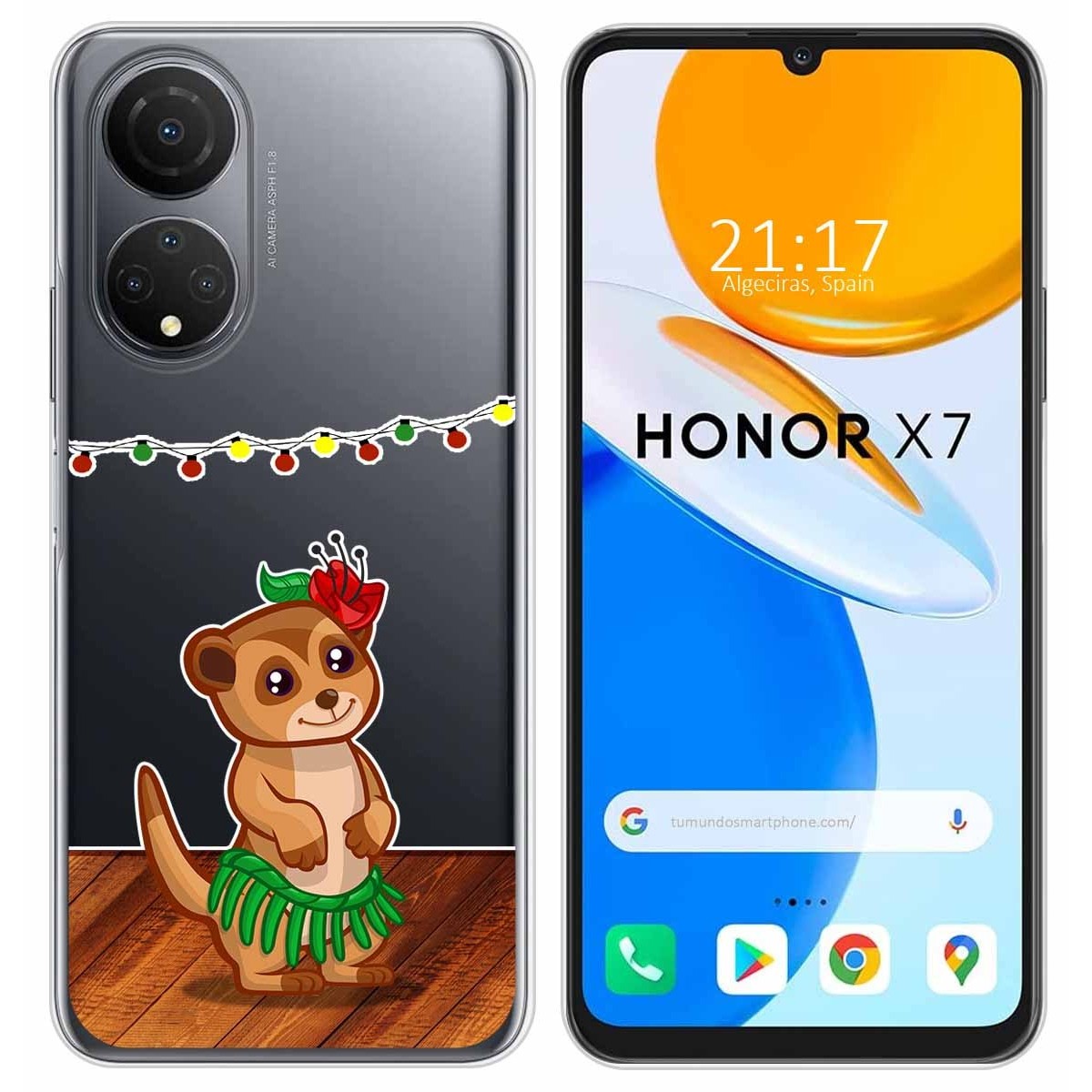 Funda Silicona Transparente para Huawei Honor X7 diseño Suricata Dibujos