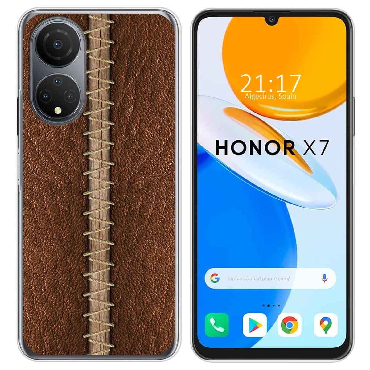 Funda Silicona para Huawei Honor X7 diseño Cuero 01 Dibujos