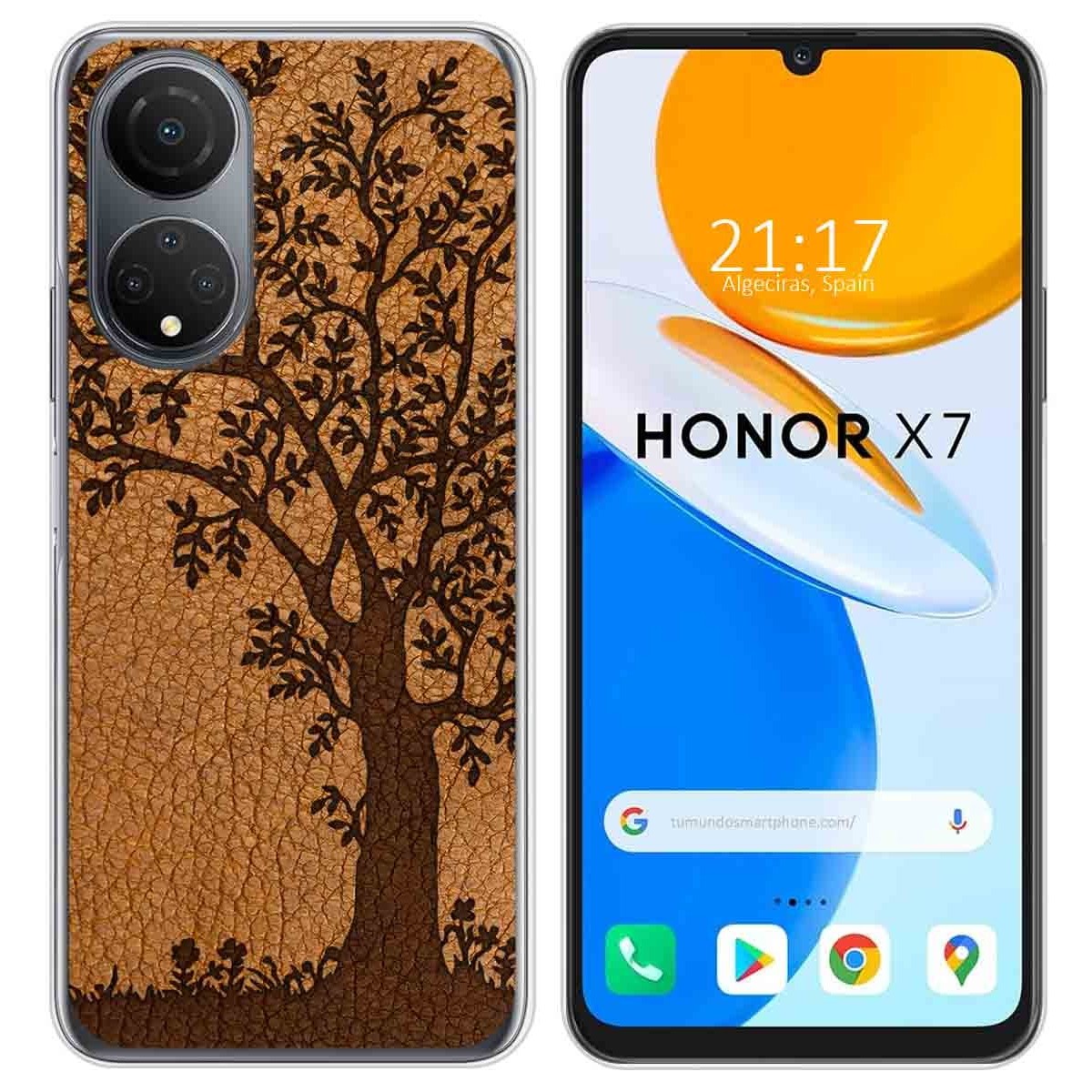 Funda Silicona para Huawei Honor X7 diseño Cuero 03 Dibujos