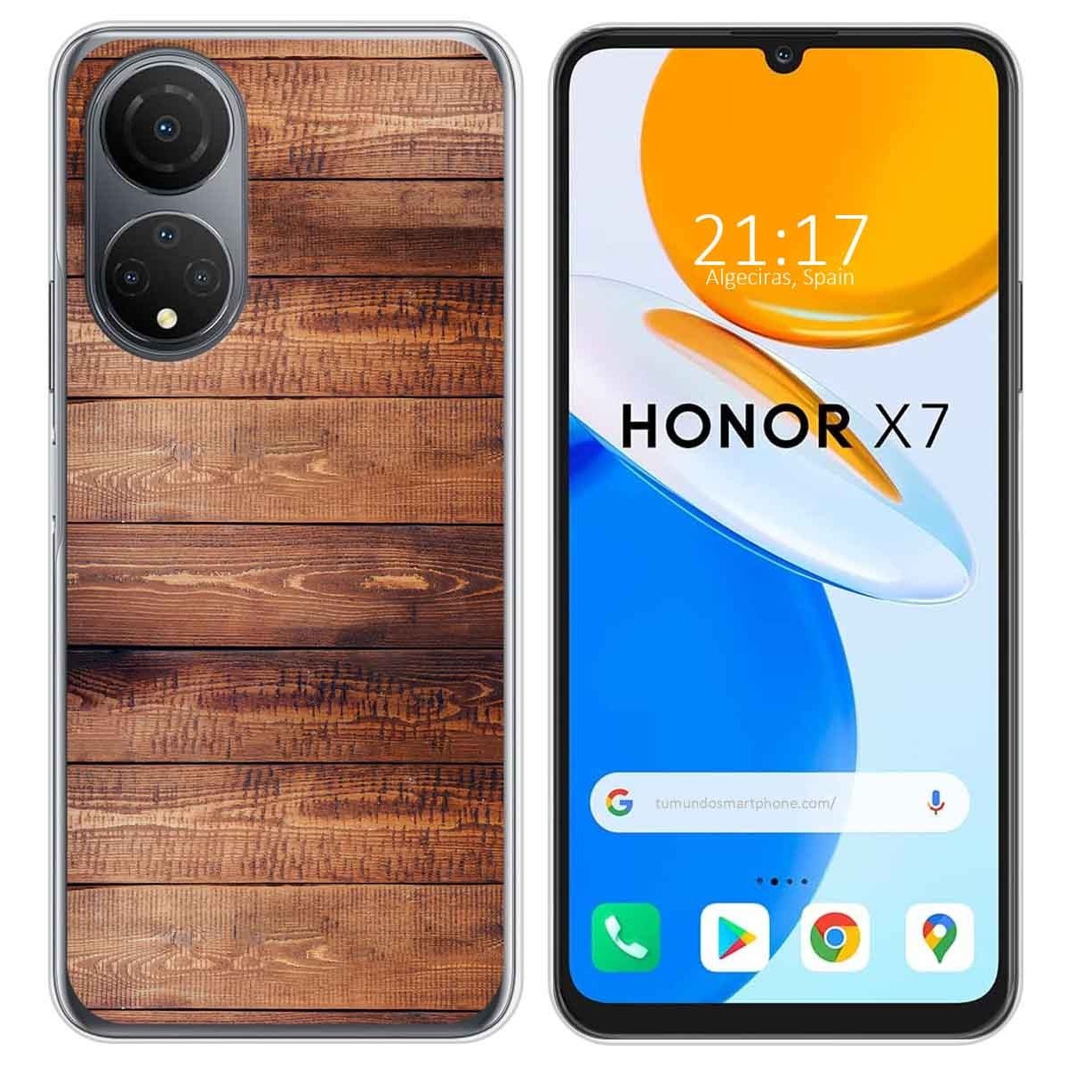 Funda Silicona para Huawei Honor X7 diseño Madera 02 Dibujos