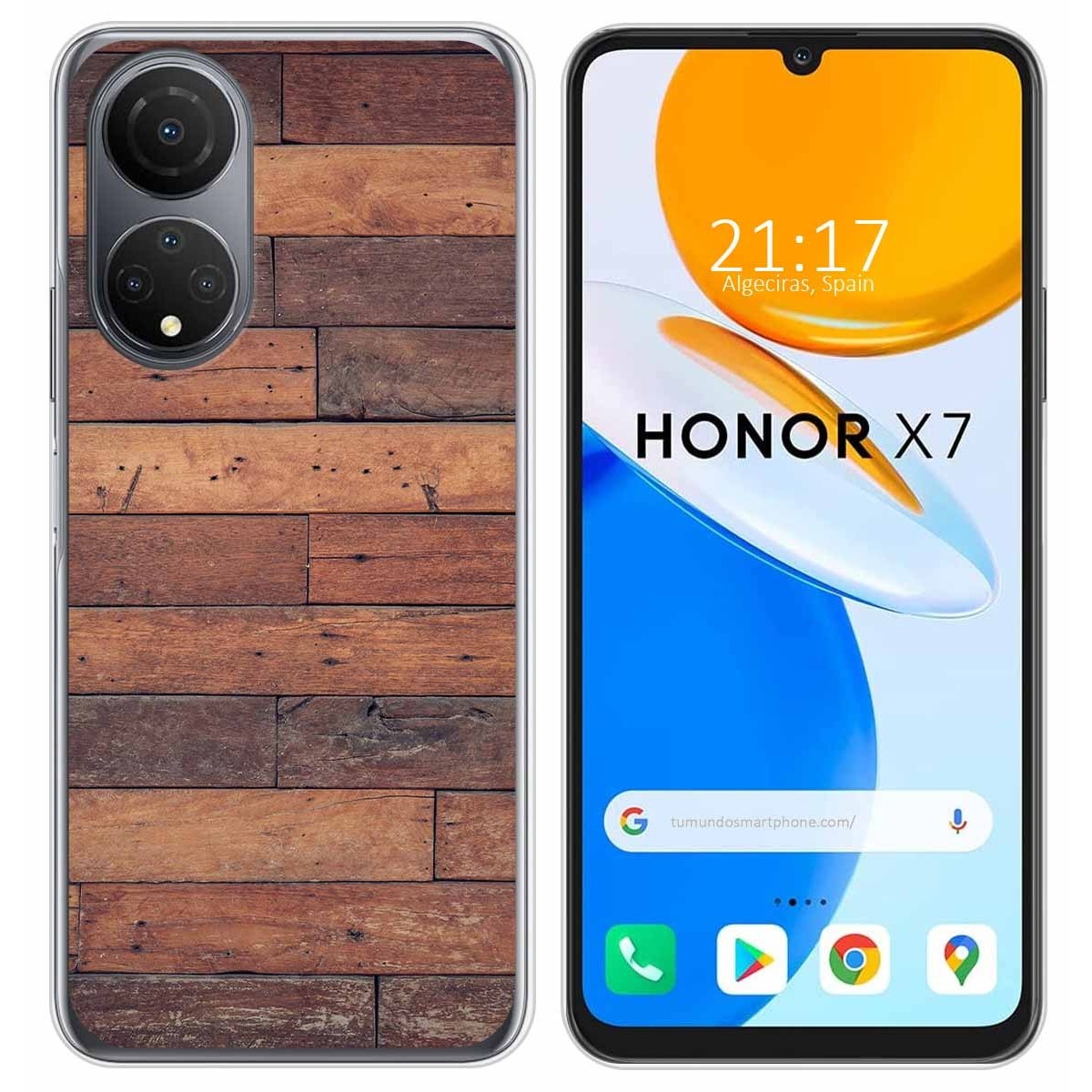 Funda Silicona para Huawei Honor X7 diseño Madera 03 Dibujos