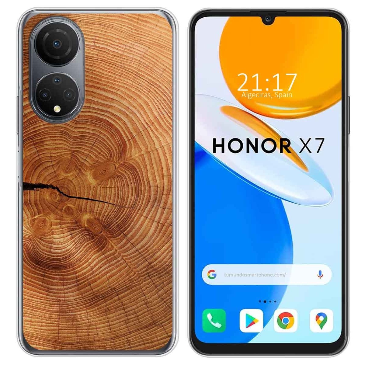 Funda Silicona para Huawei Honor X7 diseño Madera 04 Dibujos