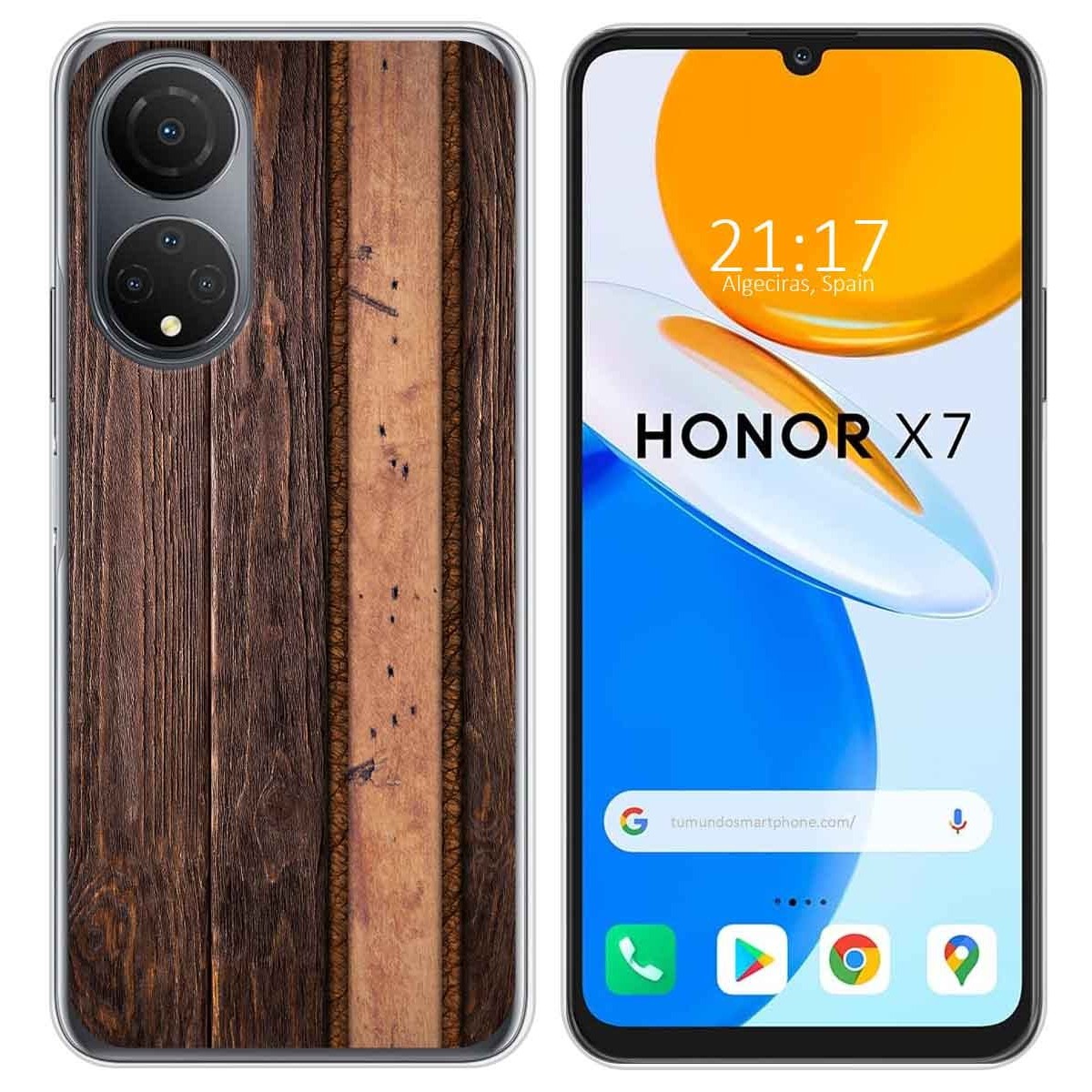 Funda Silicona para Huawei Honor X7 diseño Madera 05 Dibujos