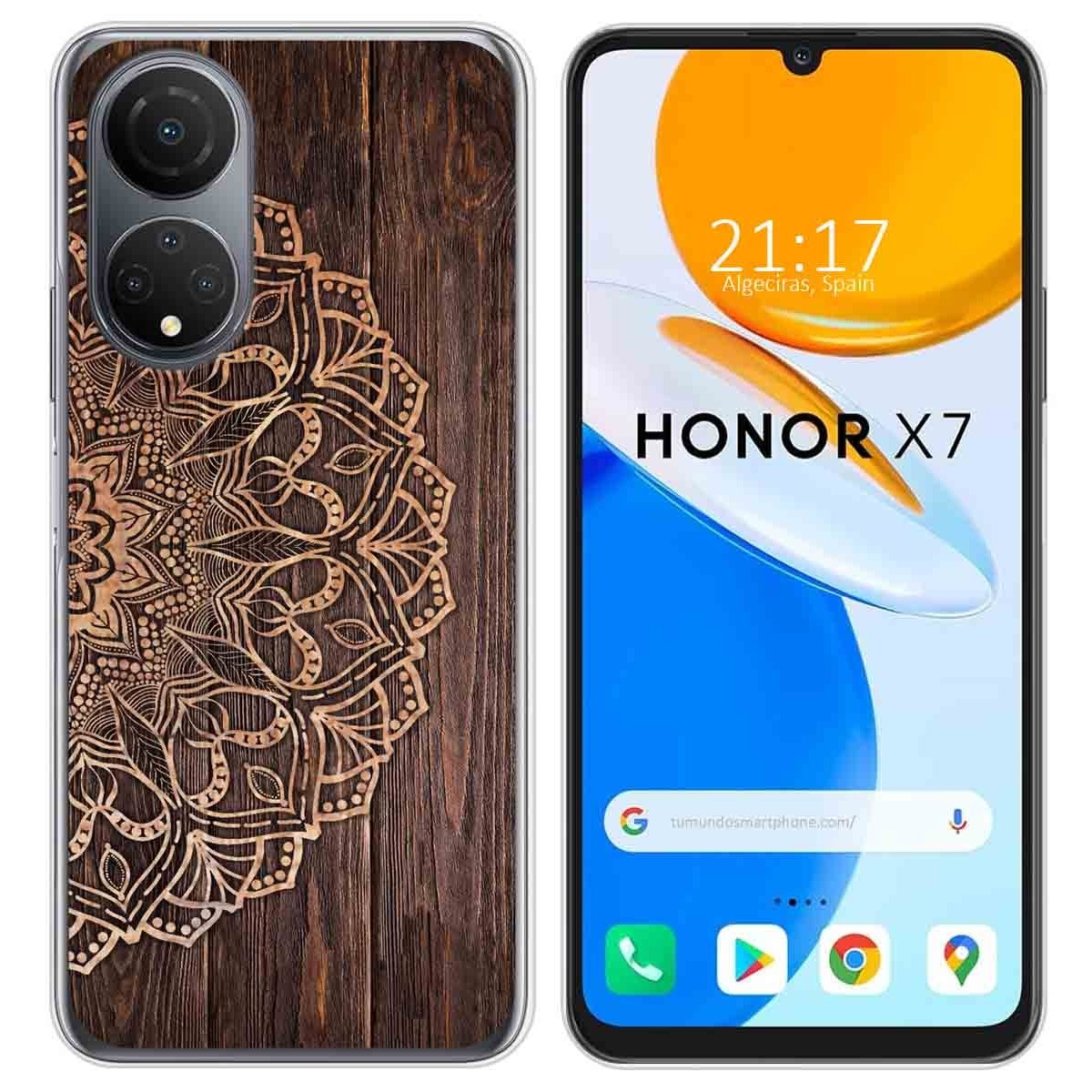 Funda Silicona para Huawei Honor X7 diseño Madera 06 Dibujos