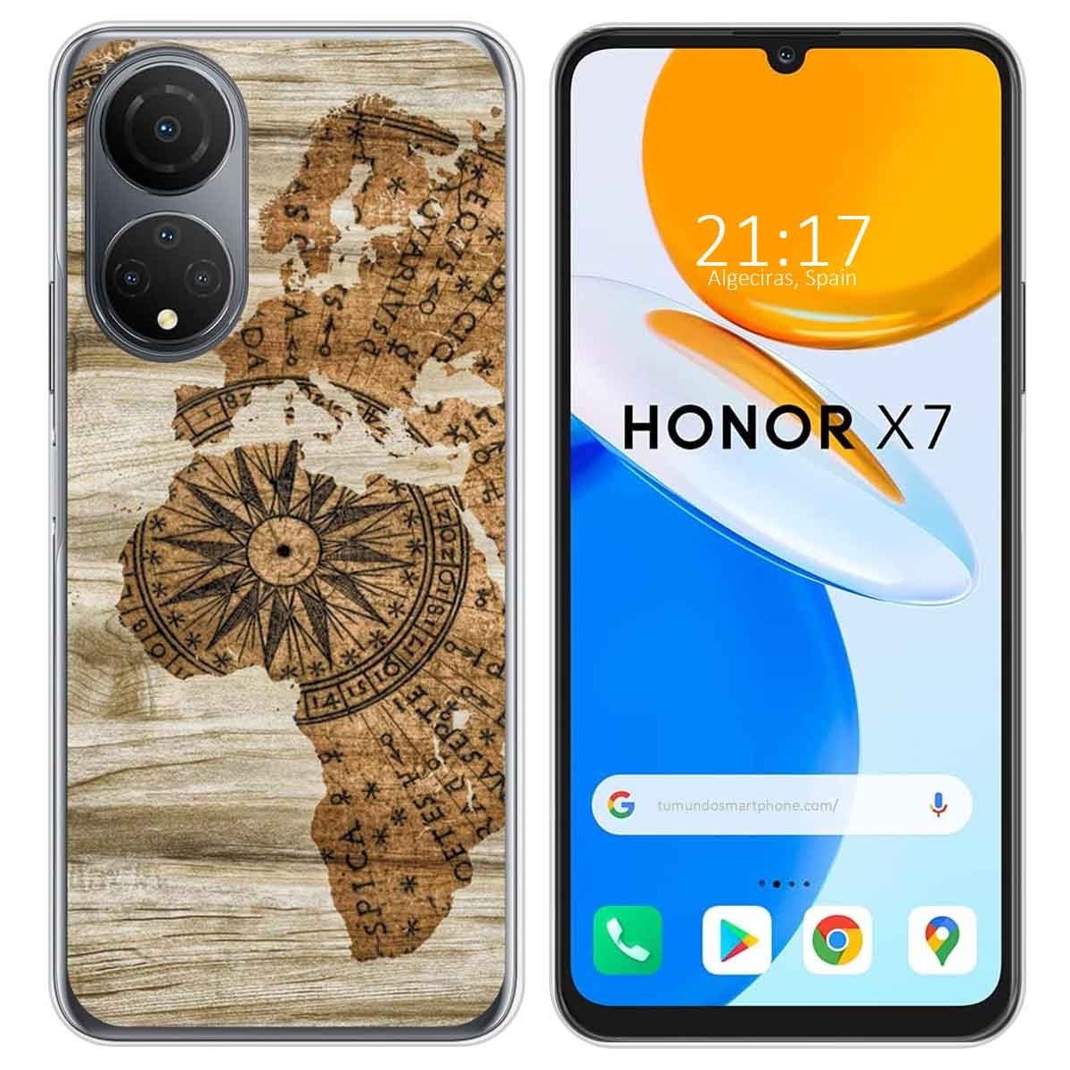 Funda Silicona para Huawei Honor X7 diseño Madera 07 Dibujos