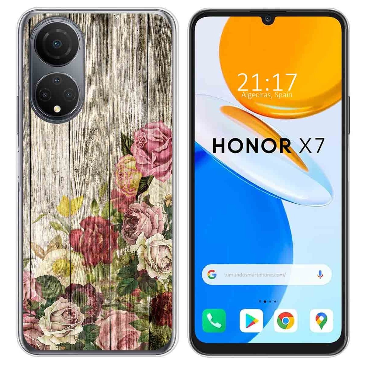 Funda Silicona para Huawei Honor X7 diseño Madera 08 Dibujos