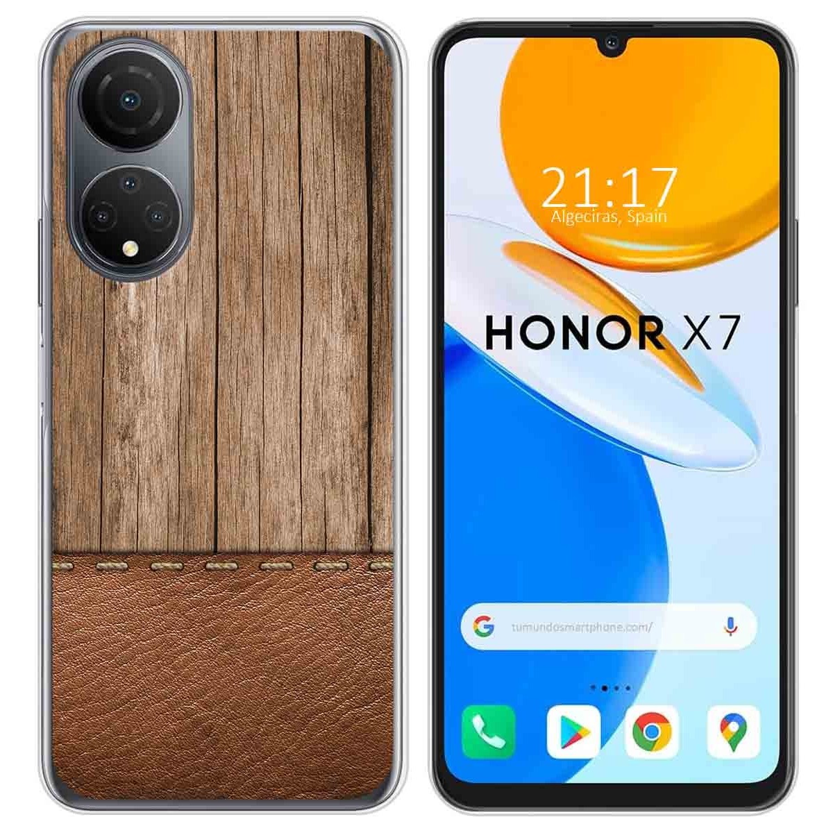 Funda Silicona para Huawei Honor X7 diseño Madera 09 Dibujos