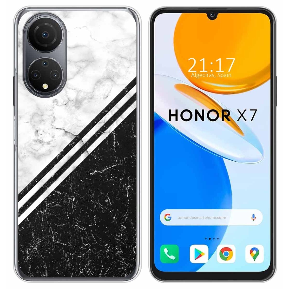 Funda Silicona para Huawei Honor X7 diseño Mármol 01 Dibujos