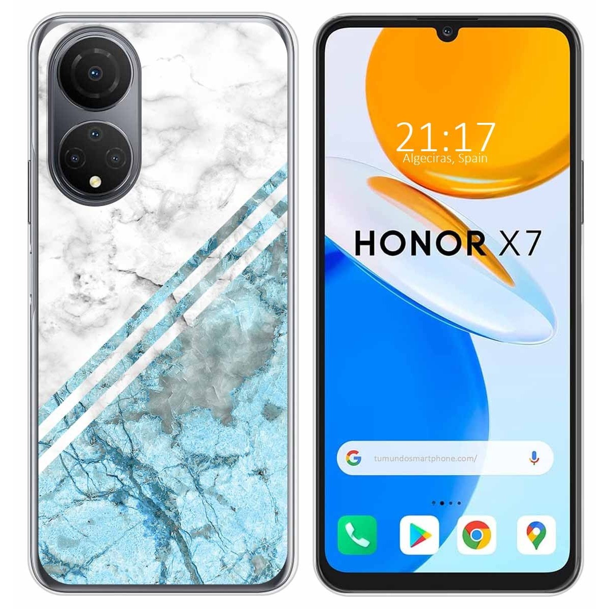 Funda Silicona para Huawei Honor X7 diseño Mármol 02 Dibujos