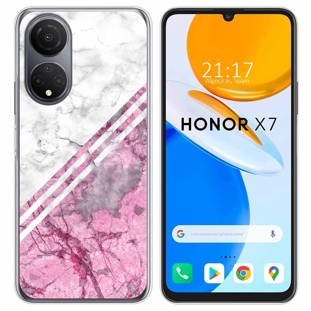 Funda Silicona para Huawei Honor X7 diseño Mármol 03 Dibujos