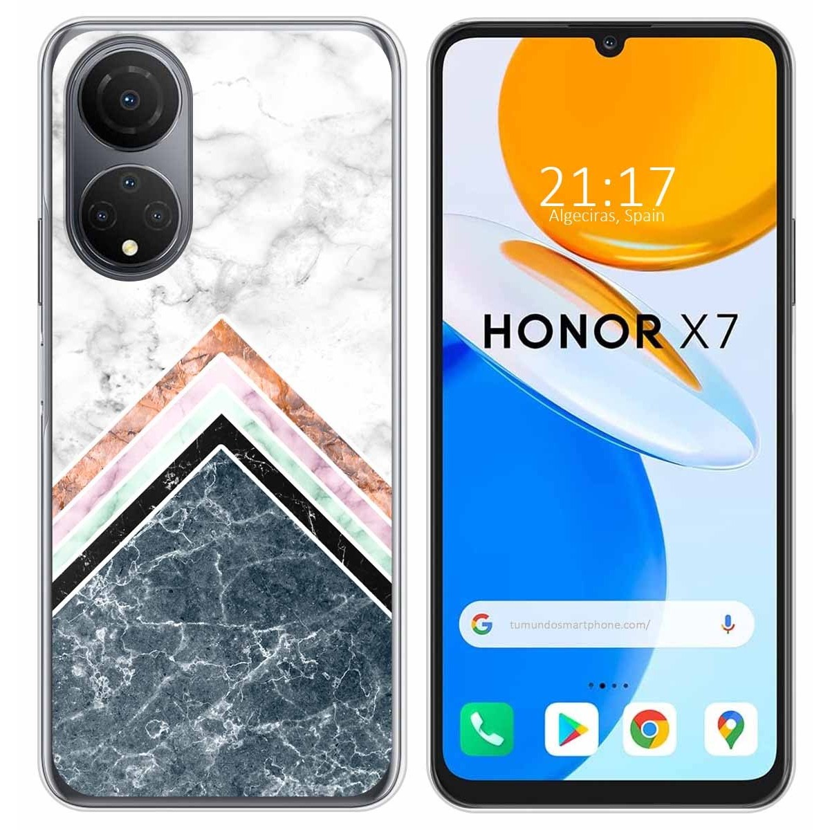 Funda Silicona para Huawei Honor X7 diseño Mármol 05 Dibujos