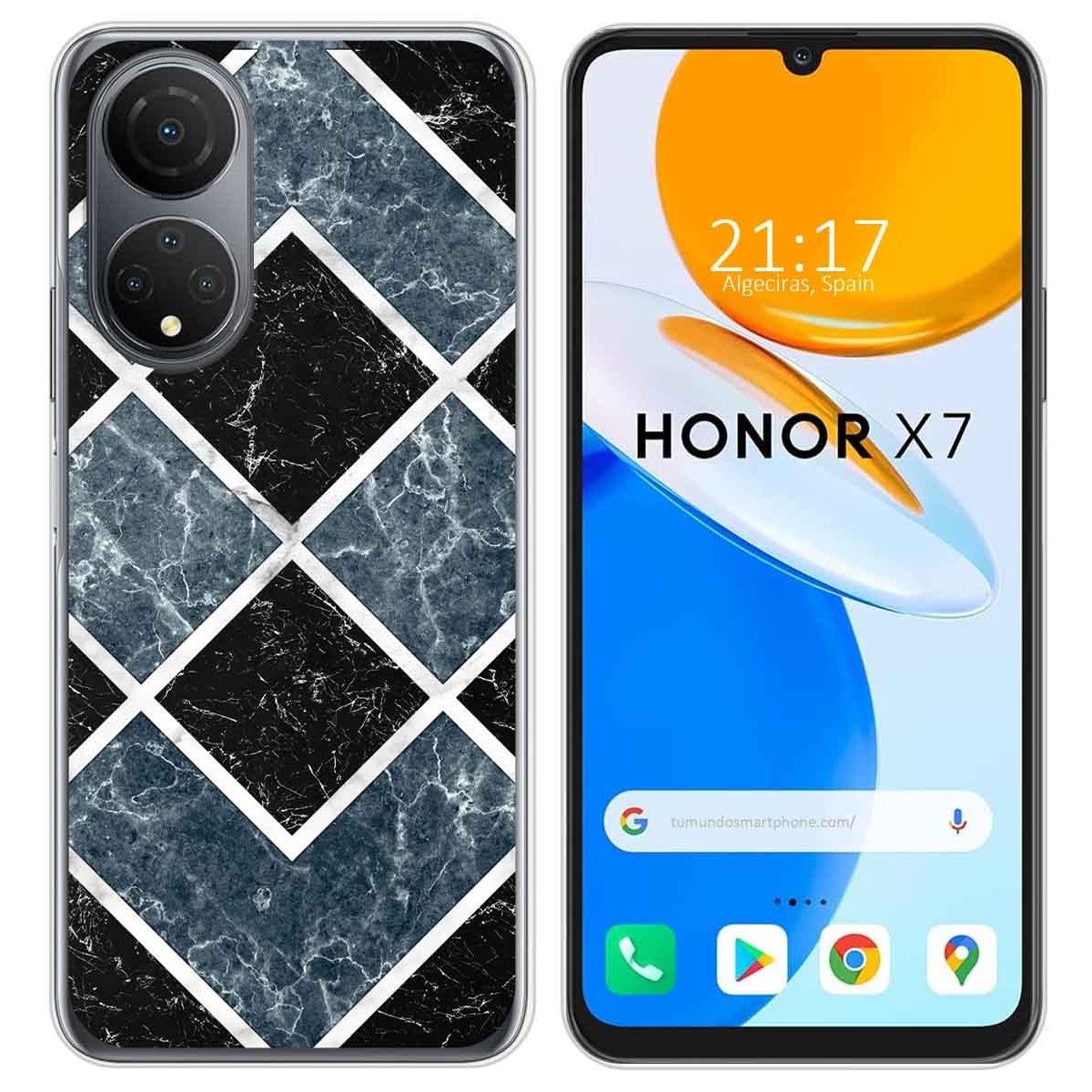 Funda Silicona para Huawei Honor X7 diseño Mármol 06 Dibujos