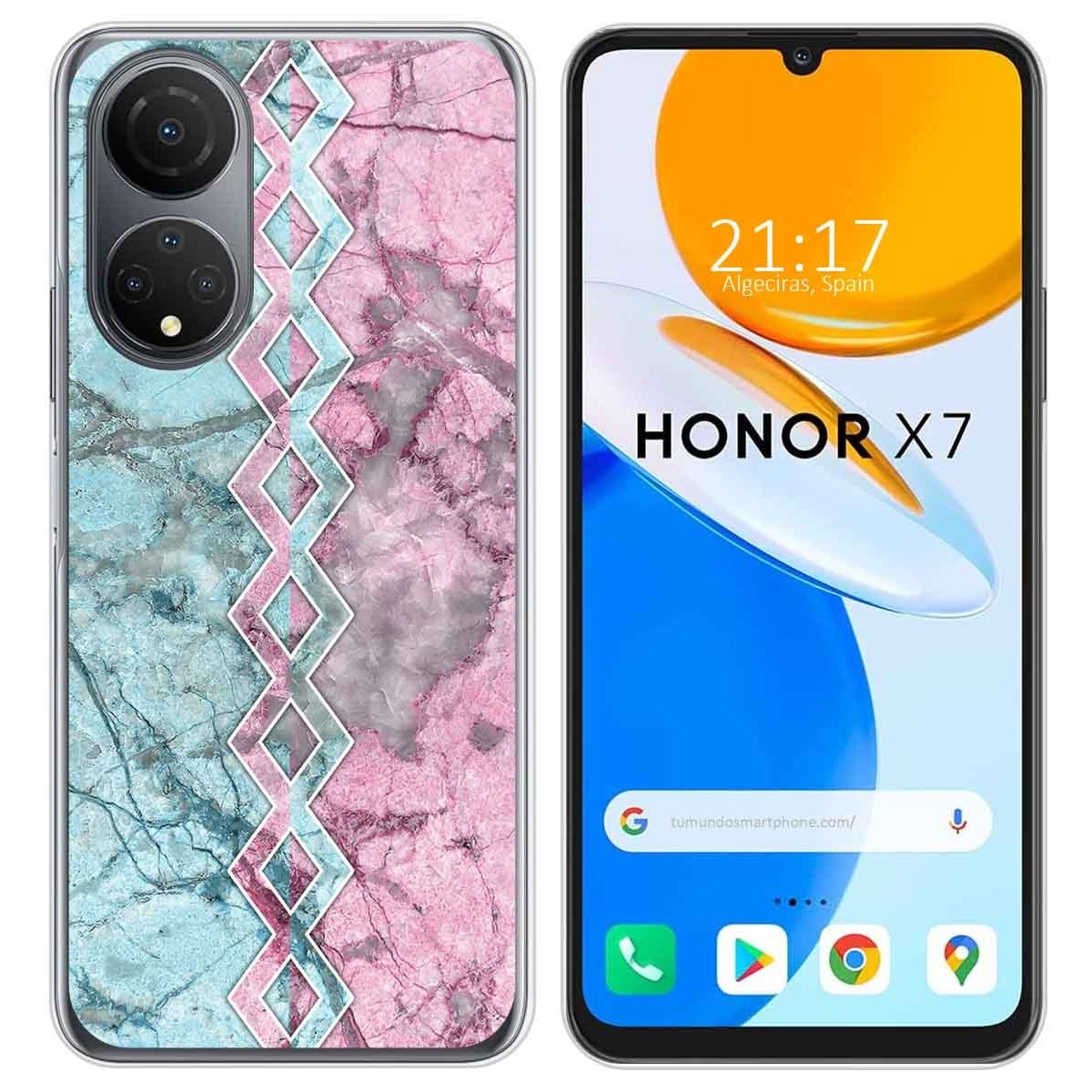 Funda Silicona para Huawei Honor X7 diseño Mármol 08 Dibujos