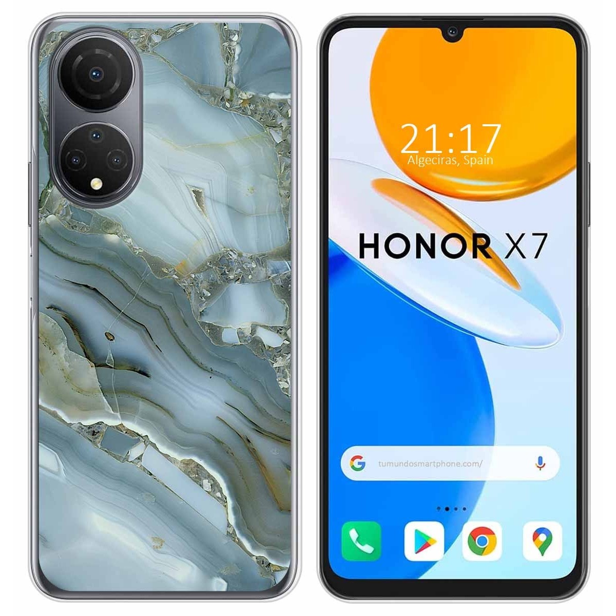 Funda Silicona para Huawei Honor X7 diseño Mármol 09 Dibujos