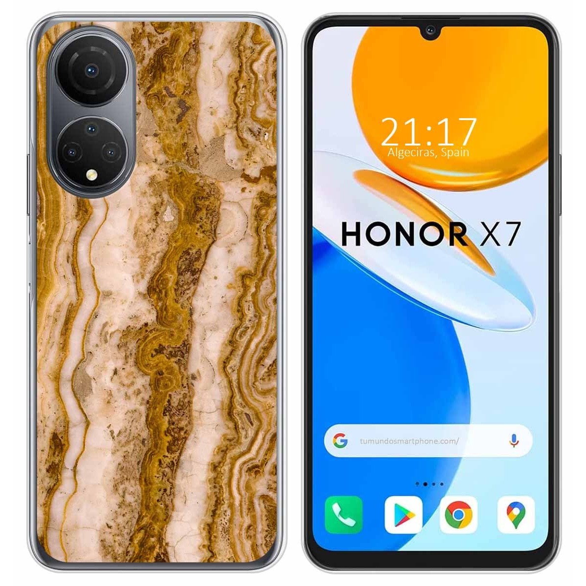 Funda Silicona para Huawei Honor X7 diseño Mármol 10 Dibujos