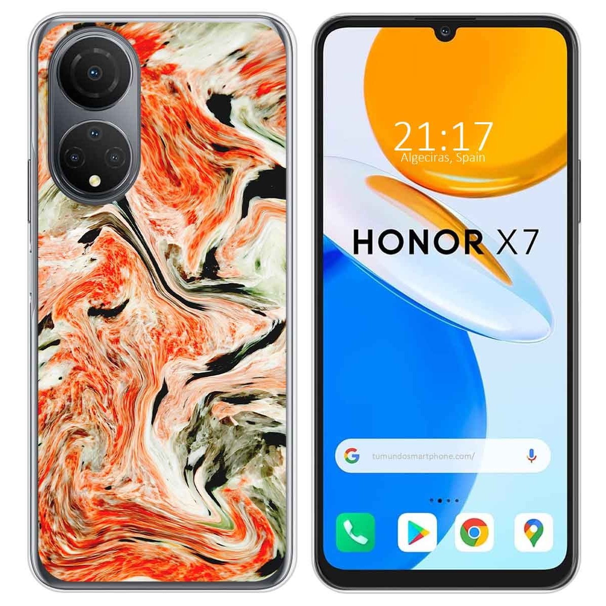 Funda Silicona para Huawei Honor X7 diseño Mármol 12 Dibujos