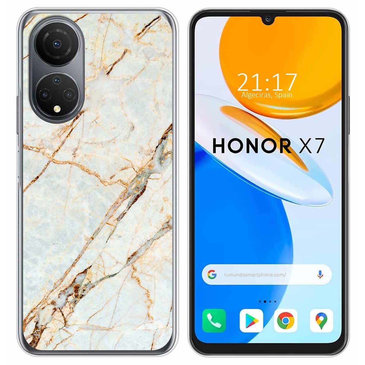 Funda Silicona para Huawei Honor X7 diseño Mármol 13 Dibujos