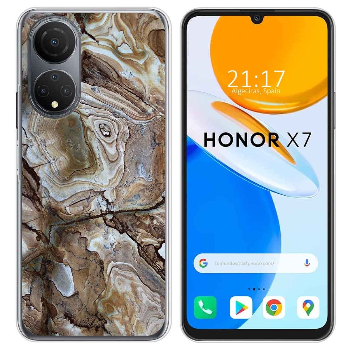 Funda Silicona para Huawei Honor X7 diseño Mármol 14 Dibujos