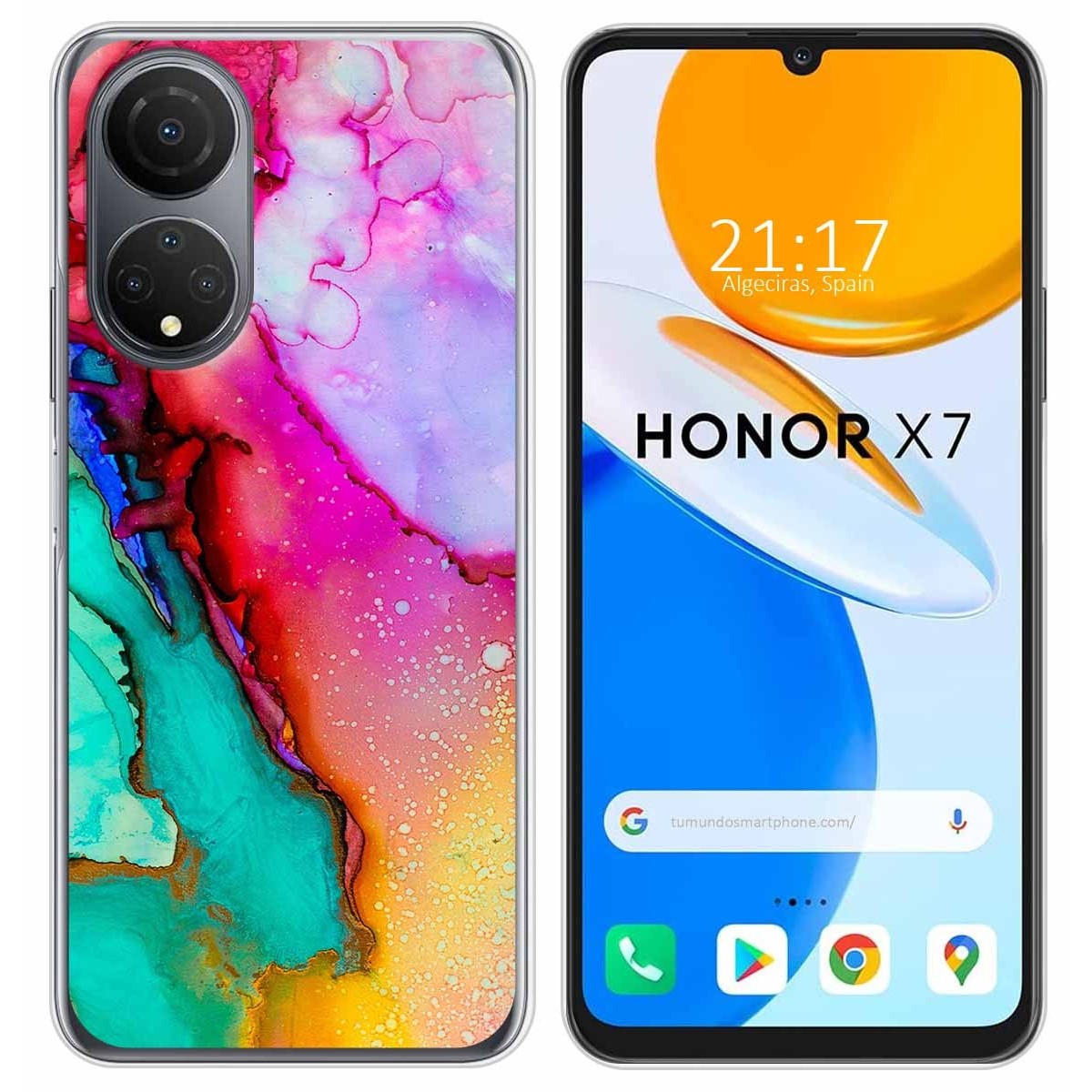 Funda Silicona para Huawei Honor X7 diseño Mármol 15 Dibujos