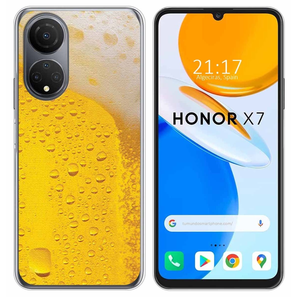 Funda Silicona para Huawei Honor X7 diseño Cerveza Dibujos