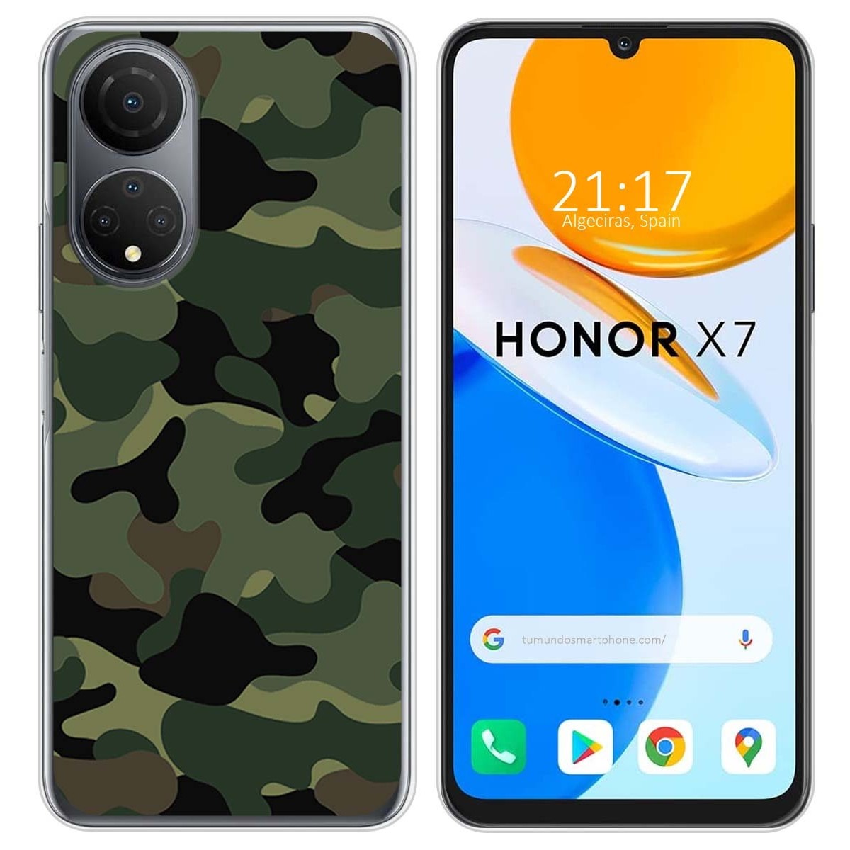 Funda Silicona para Huawei Honor X7 diseño Camuflaje Dibujos