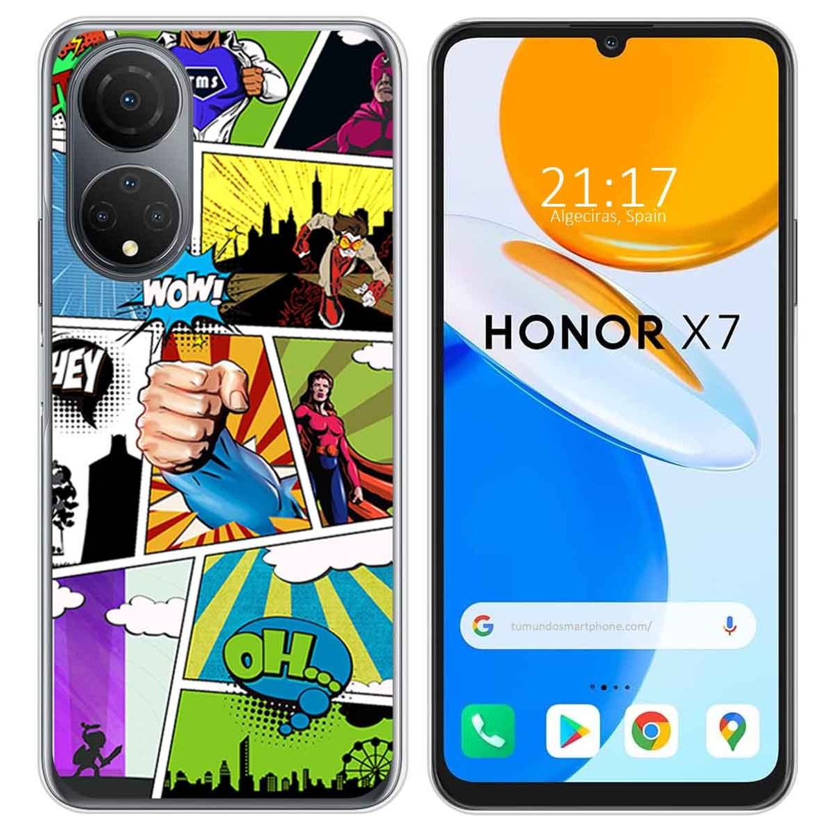 Funda Silicona para Huawei Honor X7 diseño Comic Dibujos