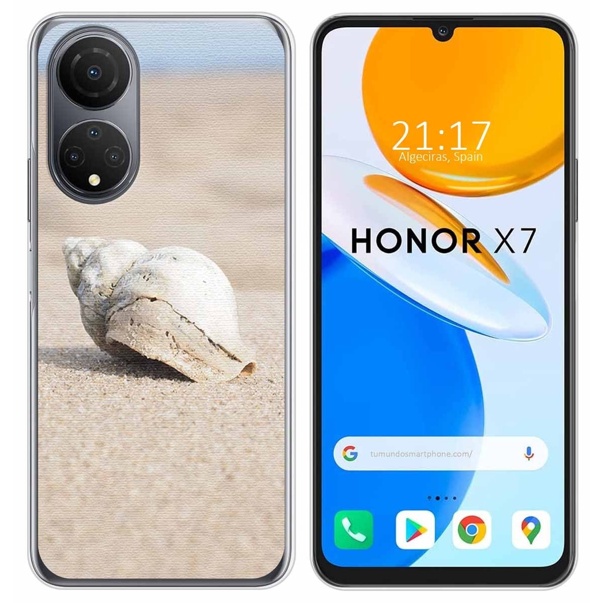 Funda Silicona para Huawei Honor X7 diseño Concha Dibujos