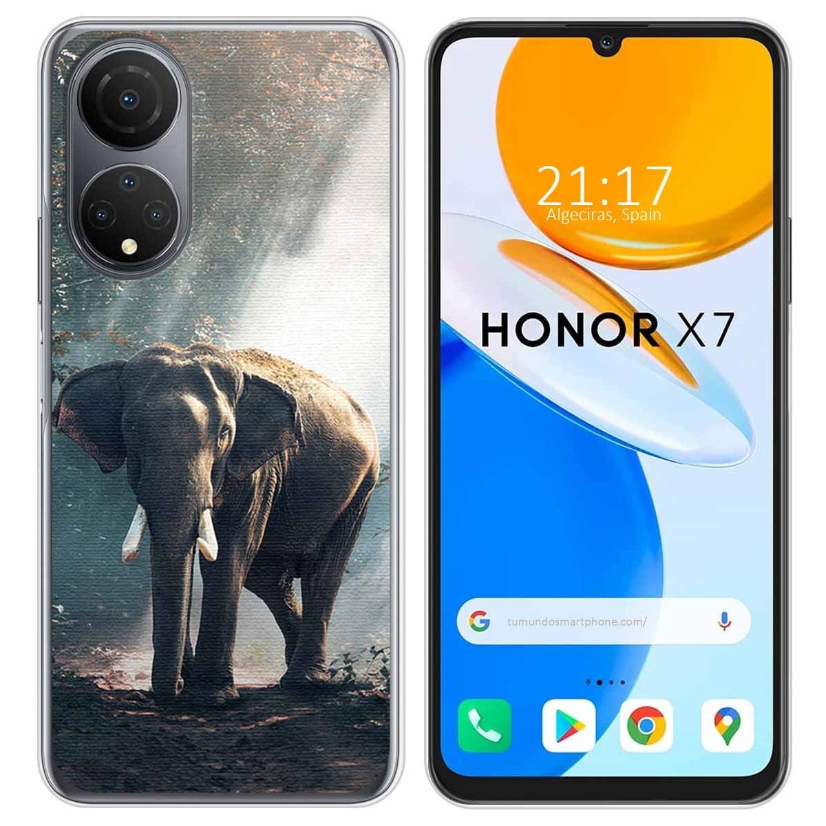 Funda Silicona para Huawei Honor X7 diseño Elefante Dibujos