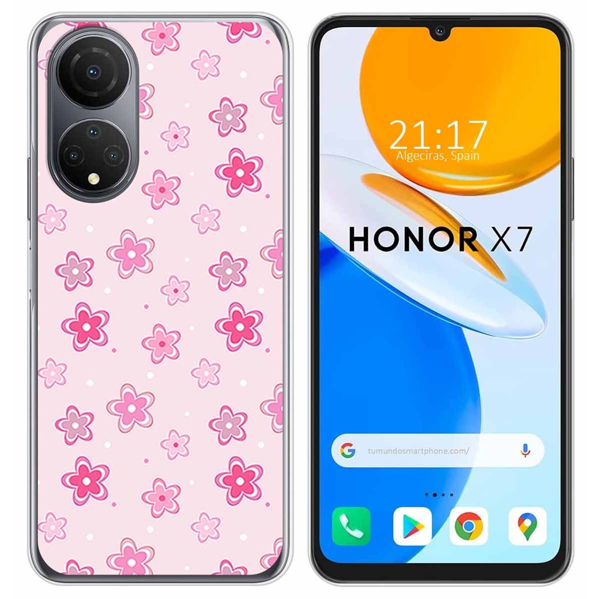 Funda Silicona para Huawei Honor X7 diseño Flores Dibujos