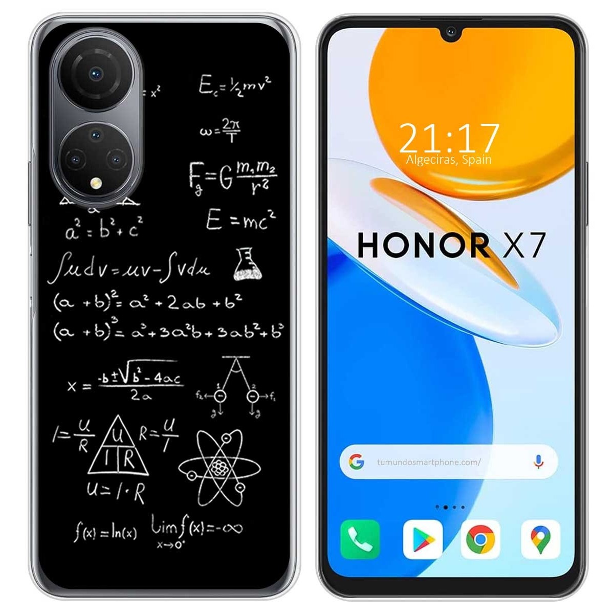 Funda Silicona para Huawei Honor X7 diseño Formulas Dibujos