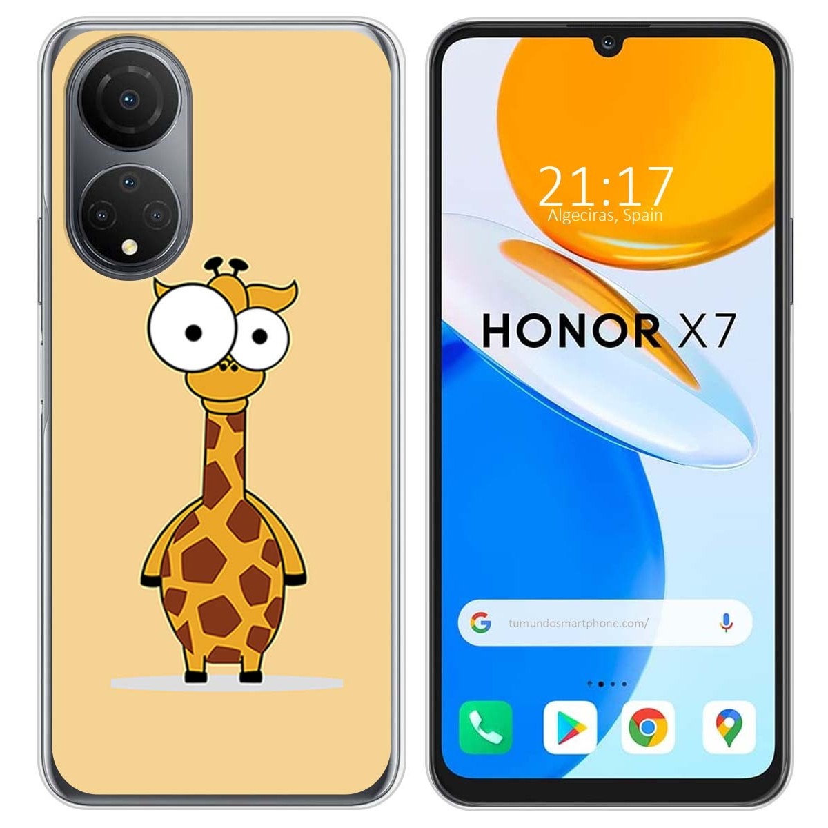Funda Silicona para Huawei Honor X7 diseño Jirafa Dibujos