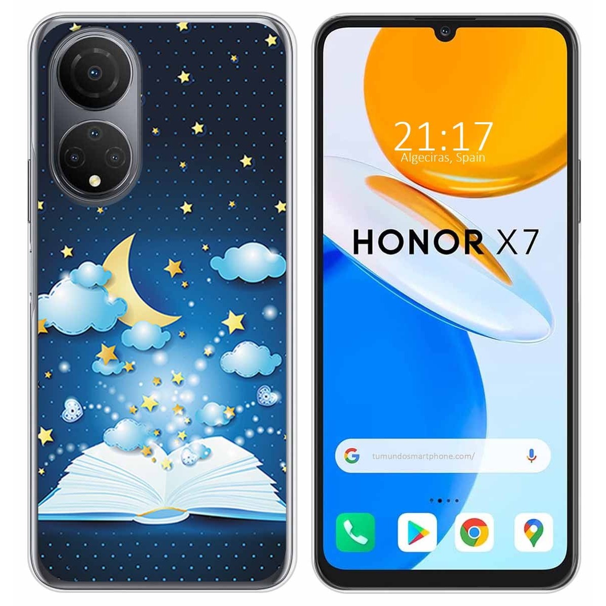 Funda Silicona para Huawei Honor X7 diseño Libro Cuentos Dibujos