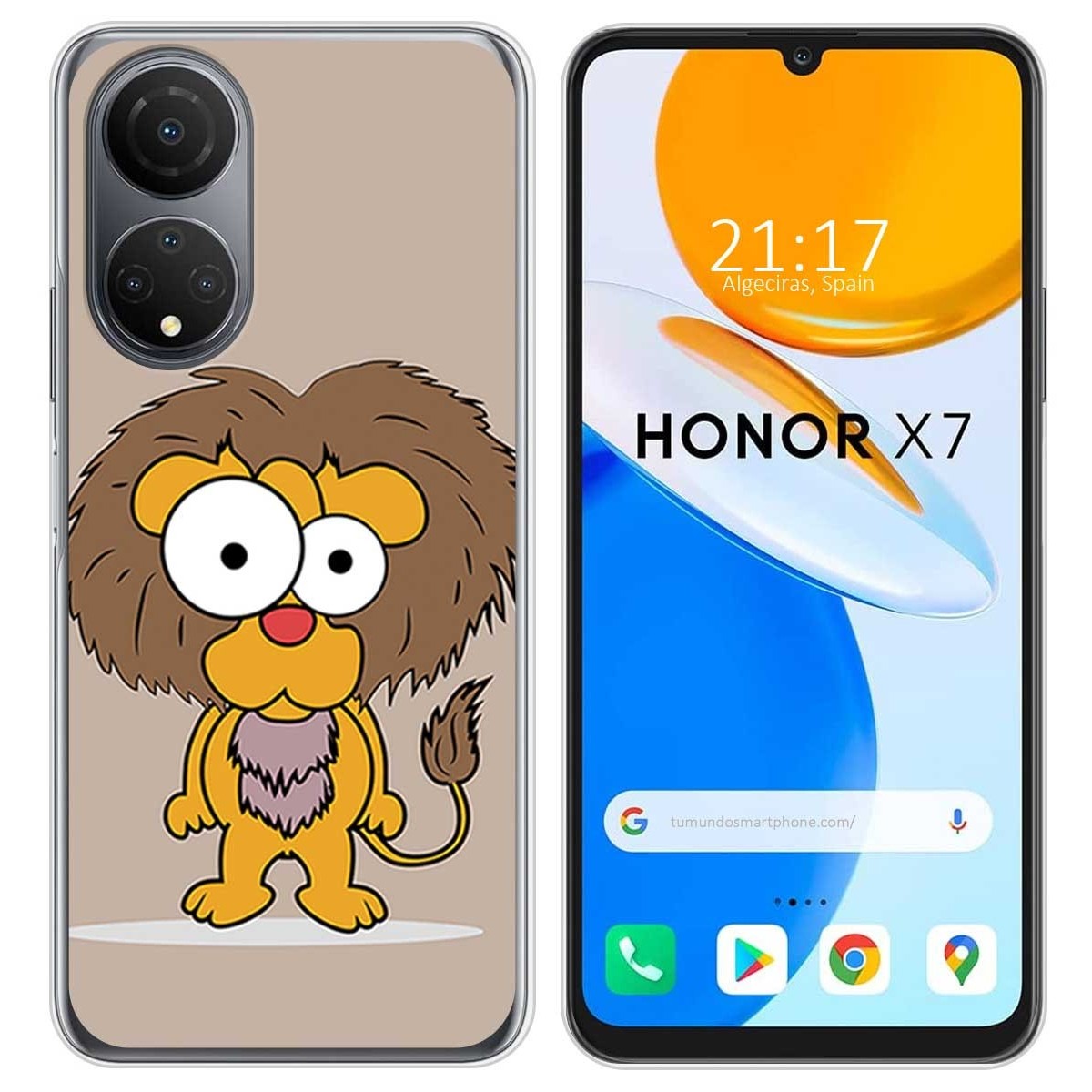 Funda Silicona para Huawei Honor X7 diseño Leon Dibujos