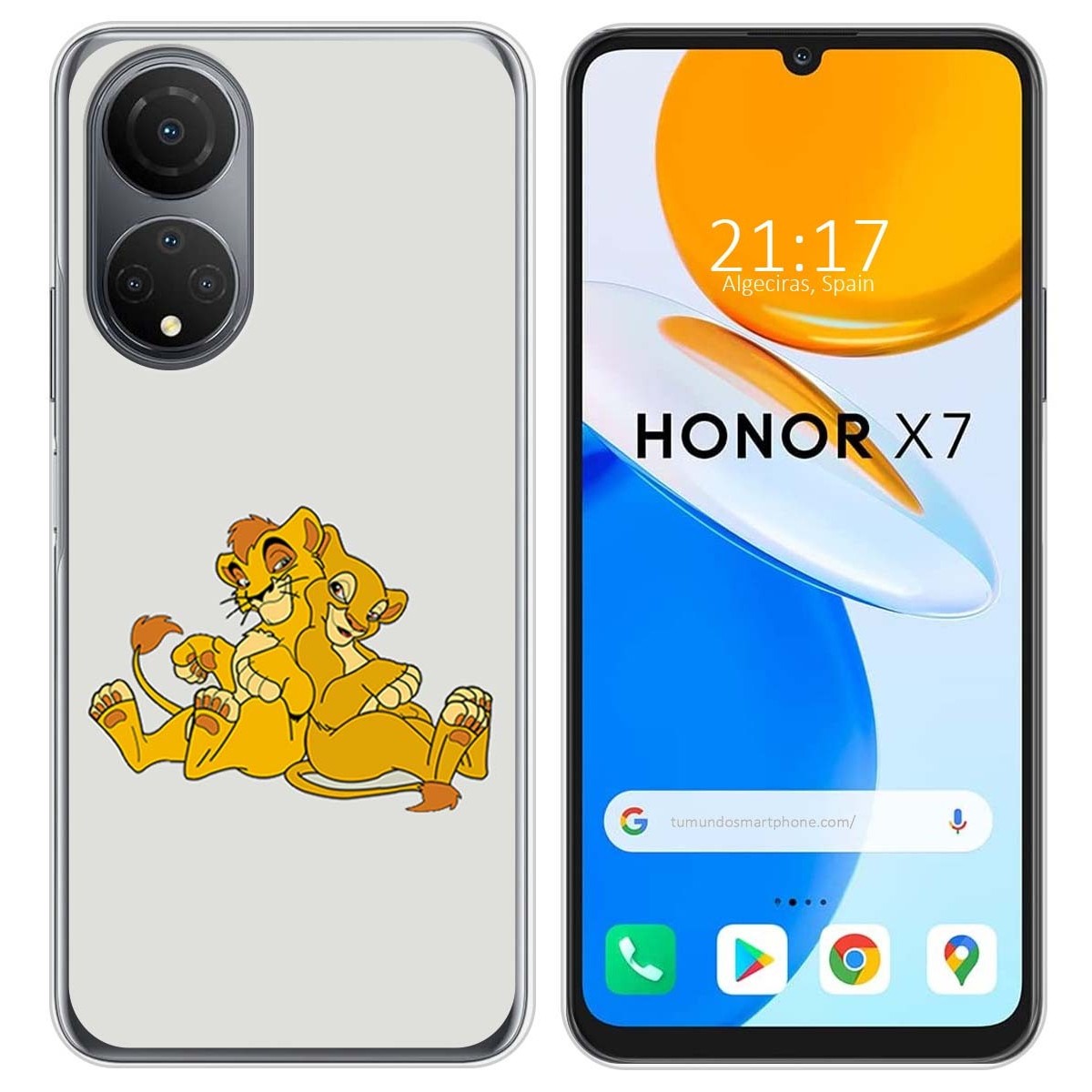 Funda Silicona para Huawei Honor X7 diseño Leones Dibujos