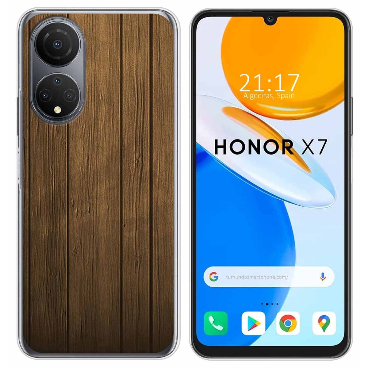 Funda Silicona para Huawei Honor X7 diseño Madera Dibujos