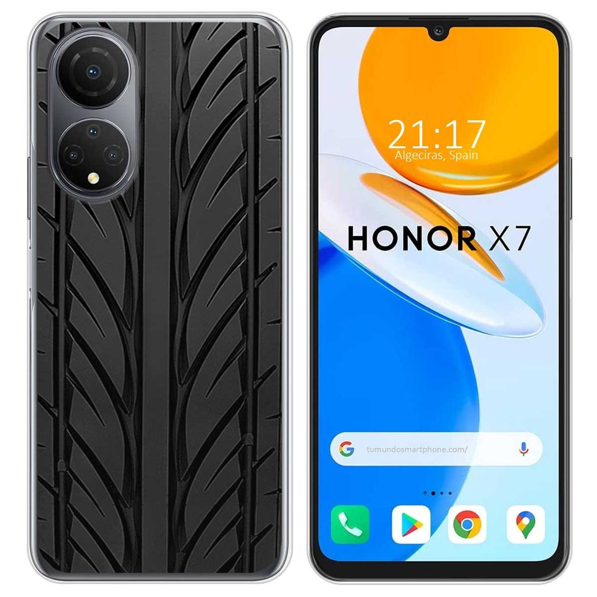 Funda Silicona para Huawei Honor X7 diseño Neumatico Dibujos